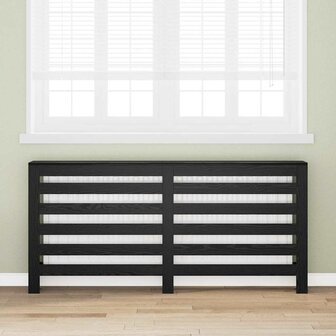 Radiator Bedekking Zwarte Eiken 175x20x82 cm Gelaagd Hout 1