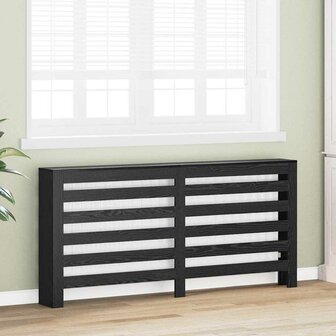 Radiator Bedekking Zwarte Eiken 175x20x82 cm Gelaagd Hout 2