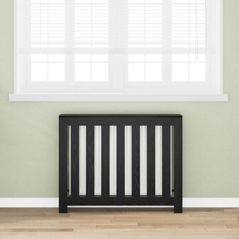 Radiator Cover Zwart Eiken 104x20x82 cm Hout 1