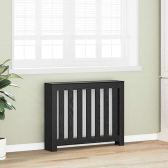 Radiator Cover Zwart Eiken 104x20x82 cm Hout 2