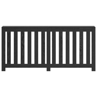 Radiator Bedekking Zwart Eiken 175x20x82 cm Geengineerd Hout 3