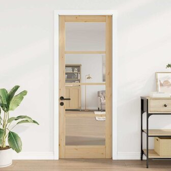 Binnendeur met Glas &amp;apos;ORKDAL&amp;apos;78x211x4 cm Massief Hout 1