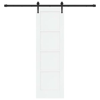 Schuifdeur met Hardware Set Wit 61x198,5 cm van Massief Hout (Grenen) 3
