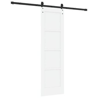 Schuifdeur met Hardware Set Wit 61x198,5 cm van Massief Hout (Grenen) 5