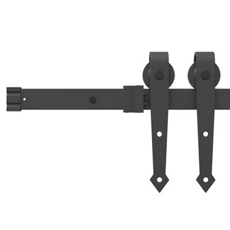 Schuifdeur met Hardware Set Wit 61x198,5 cm van Massief Hout (Grenen) 6