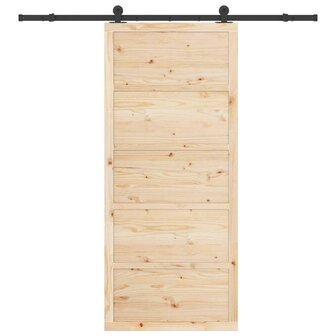 Schuifdeur Bruin 100 x 208 cm Massief grenenhout 3