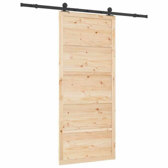 Schuifdeur Bruin 100 x 208 cm Massief grenenhout 5