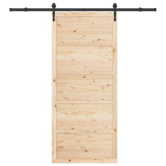 Schuifdeur Bruin 100 x 208 cm Massief grenenhout 3