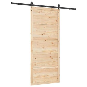 Schuifdeur Bruin 80 x 208 cm Massief grenenhout 5