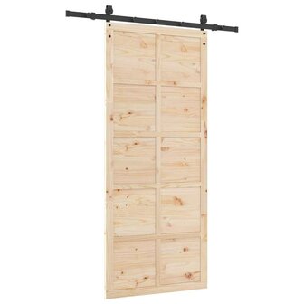 Schuifdeur Bruin 80 x 208 cm Massief grenenhout 5