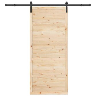 Schuifdeur Bruin 100 x 208 cm Massief grenenhout 3