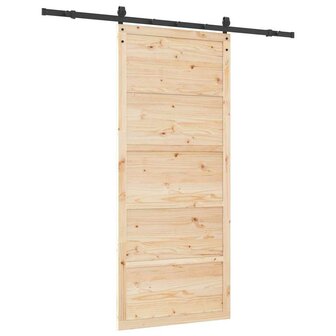 Schuifdeur Bruin 100 x 208 cm Massief grenenhout 5