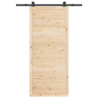 Schuifdeur Bruin 80 x 208 cm Massief grenenhout 3