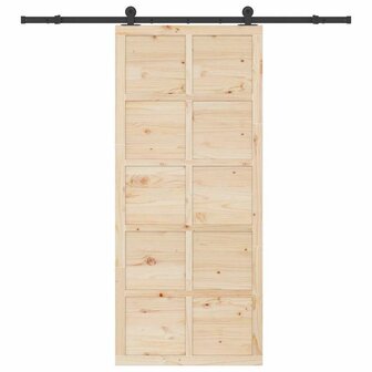 Schuifdeur Bruin 90 x 208 cm Massief grenenhout 3