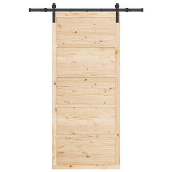 Schuifdeur Bruin 80 x 208 cm Massief grenenhout 3