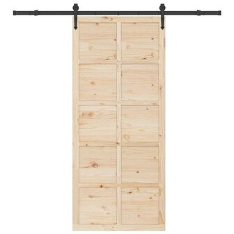 Schuifdeur Bruin 90 x 208 cm Massief grenenhout 3