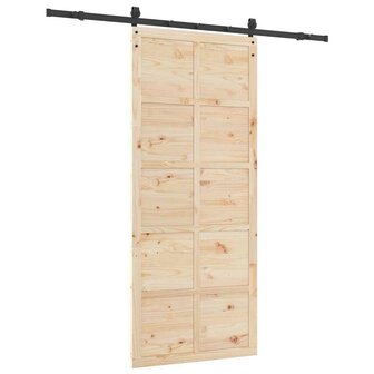 Schuifdeur Bruin 90 x 208 cm Massief grenenhout 5