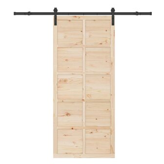 Schuifdeur Bruin 80 x 208 cm Massief grenenhout 3