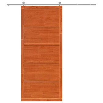 Schuifdeur Gewaxte Bruin 90x208 cm Massief Hout Ceder 8