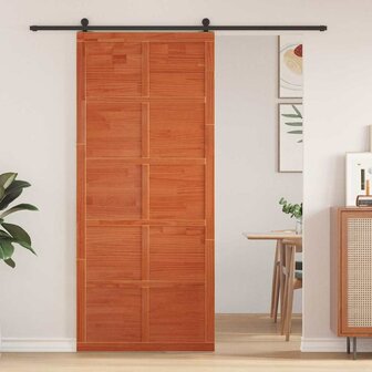 Schuifdeur Wasbruin 90 x 210 cm Massief grenenhout 1