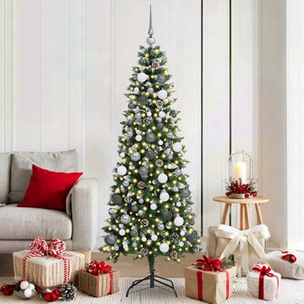 Kunstkerstboom met decoratieve touwlichten Groen 180 cm PVC 1