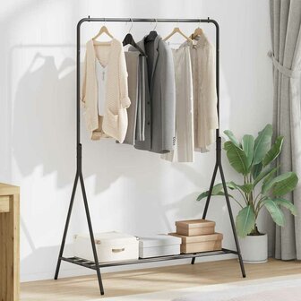 Kledingrek Zwart 100x56x154 cm van Gegalvaniseerd Staal 1