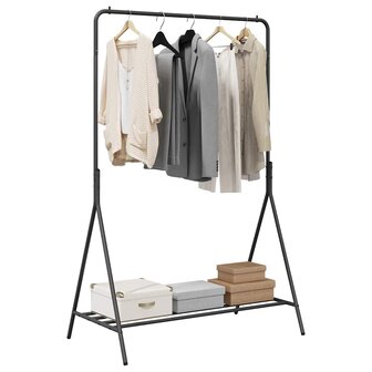 Kledingrek Zwart 100x56x154 cm van Gegalvaniseerd Staal 2