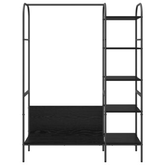 Kledingrek met Planken Zwart Eik 120x44x160 cm 4
