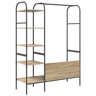 Kledingrek met Planken Sonoma Eiken 120x44x160 cm Gemaakt van Geengineerd Hout 6