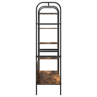 Kledingrek met Planken Gerookt Eiken 120x44x160 cm 5