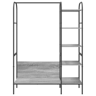 Kledingrek met Planken Grijs Sonoma 120x44x160 cm Gelaagd Hout 4