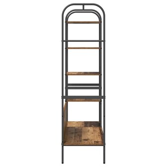 Kledingrek met Planken - Verouderd Hout 120x44x160 cm Geengineerd Hout 5