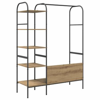 Kledingrek met Planken Artisan Eiken 120x44x160 cm Geengineerd Hout 6