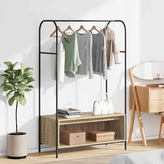 Kledingrek met planken Sonoma eik 100x44x160 cm 1