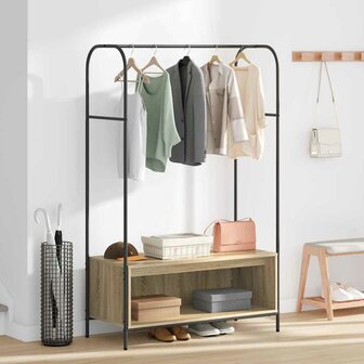 Kledingrek met planken Sonoma eik 100x44x160 cm 3