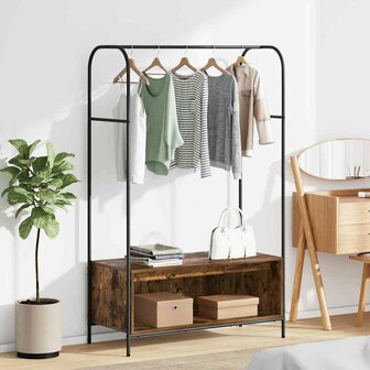 Kledingrek met Planken Rook Eiken 100x44x160 cm 1