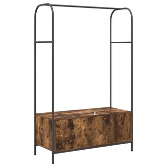 Kledingrek met Planken Rook Eiken 100x44x160 cm 6