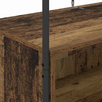 kledingrek met planken van oud hout 100x44x160 cm 7