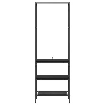 Kledingrek met planken met plank Zwart eiken 60 x 30 x 171 cm 4