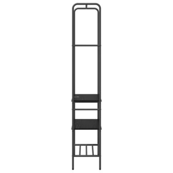 Kledingrek met planken met plank Zwart eiken 60 x 30 x 171 cm 5