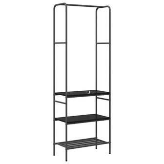 Kledingrek met planken met plank Zwart eiken 60 x 30 x 171 cm 6