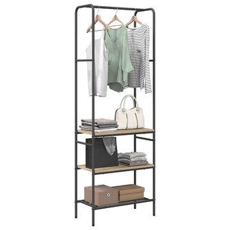 Kledingrek met planken met plank Sonoma eiken 60 x 30 x 171 cm 2