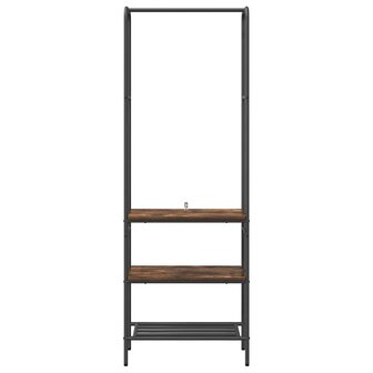 Kledingrek met planken met plank Gerookt eiken 60 x 30 x 171 cm 4