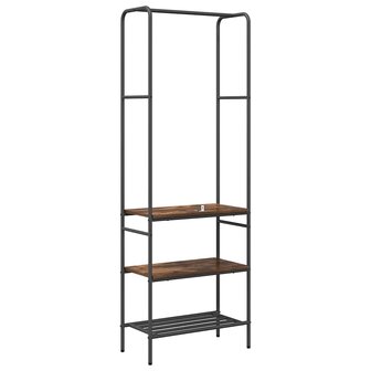Kledingrek met planken met plank Gerookt eiken 60 x 30 x 171 cm 6