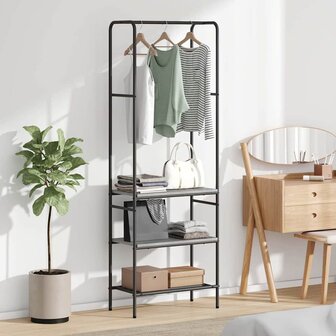 Kledingrek met planken met plank Grijs sonoma 60 x 30 x 171 cm 1