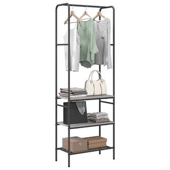 Kledingrek met planken met plank Grijs sonoma 60 x 30 x 171 cm 2