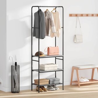 Kledingrek met planken met plank Grijs sonoma 60 x 30 x 171 cm 3