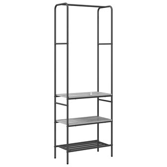Kledingrek met planken met plank Grijs sonoma 60 x 30 x 171 cm 6