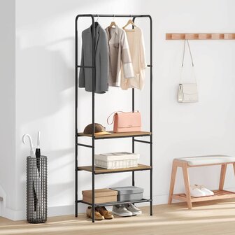 Kledingrek met planken artisanaal eikenkleurig 60 x 30 x 171 cm 3