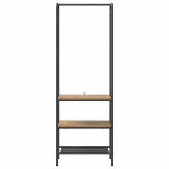 Kledingrek met planken artisanaal eikenkleurig 60 x 30 x 171 cm 4